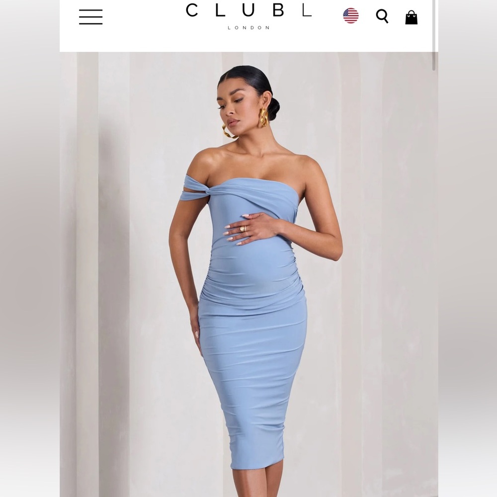 Club L London Strapless Blue Dress